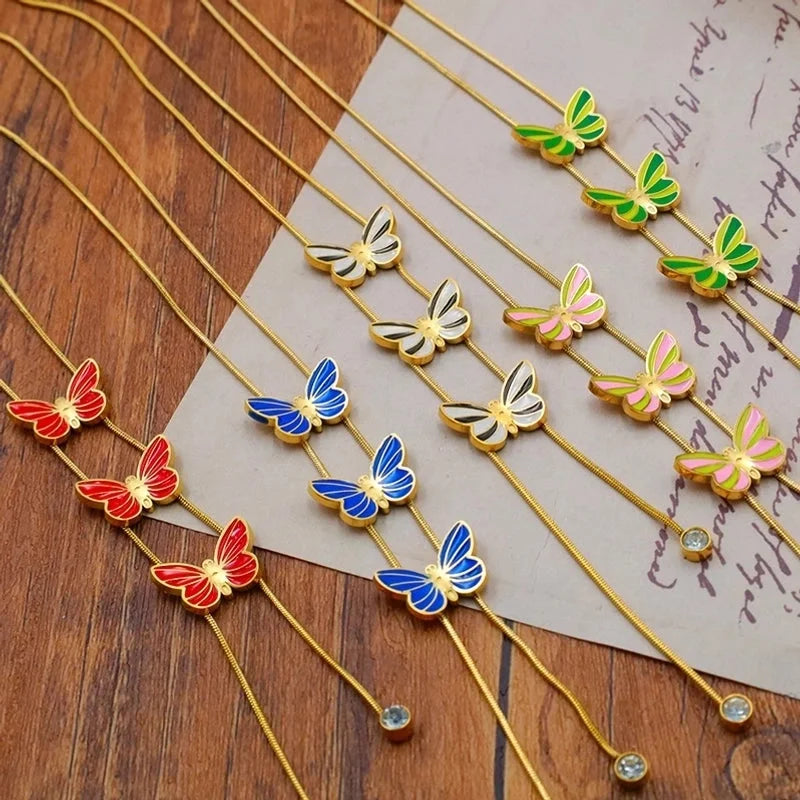 Sweet Minimalist Bow Knot Titanium Steel Plating Necklace