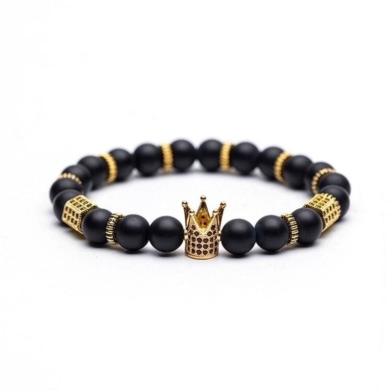 Fashion Frosted Natural Stone Crown Bracelets