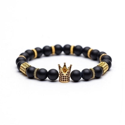 Fashion Frosted Natural Stone Crown Bracelets