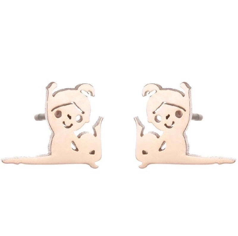 1 Pair Minimalist Solid Color Irregular Plating 304 Stainless Steel 18K Gold Plated Ear Studs