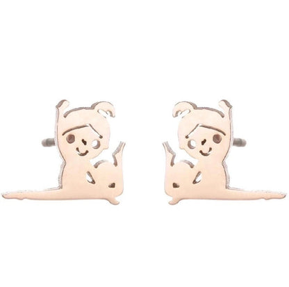 1 Pair Minimalist Solid Color Irregular Plating 304 Stainless Steel 18K Gold Plated Ear Studs