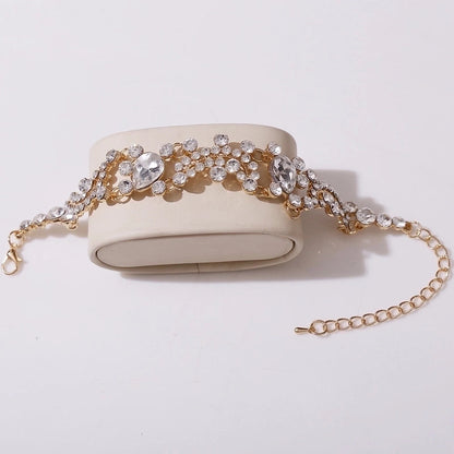 Bridal Geometric Alloy Inlay Rhinestones Earrings Necklace