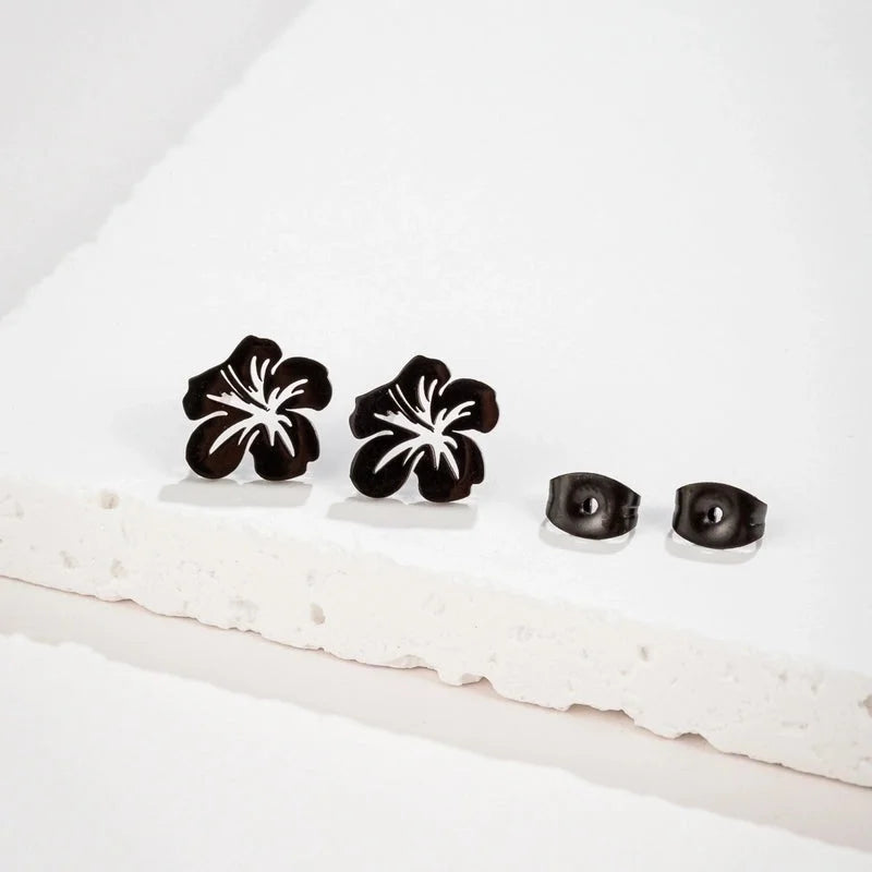 1 Pair Minimalist Flower Plating 304 Stainless Steel 18K Gold Plated Ear Studs