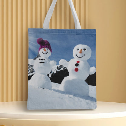 Christmas Unisex Polyester Christmas House Christmas Tree Santa Claus Cute Square Open Handbag