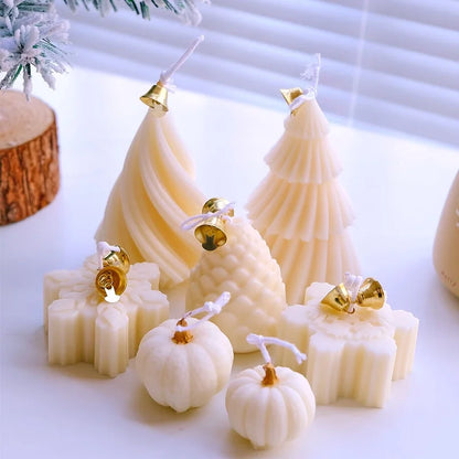 Christmas Minimalist Classic Style Pumpkin Christmas Tree Snowflake Soy Wax Candle