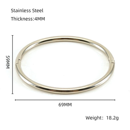 Minimalist Solid Color Stainless Steel 18K Gold Plated Titanium Steel Bangle In Bulk