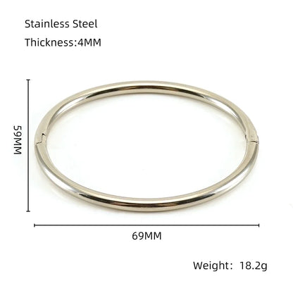 Minimalist Solid Color Stainless Steel 18K Gold Plated Titanium Steel Bangle In Bulk