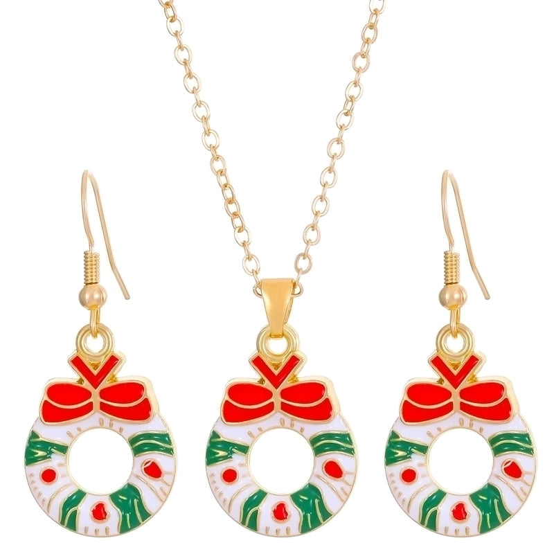 Cartoon Style Snowman Elk Alloy Plating 14k Gold Plated Christmas Women's Earrings Necklace