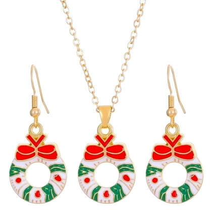 Cartoon Style Snowman Elk Alloy Plating 14k Gold Plated Christmas Women's Earrings Necklace