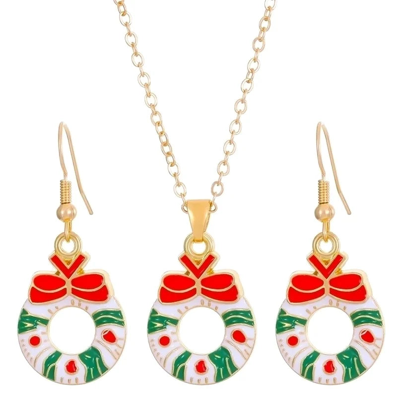 Cartoon Style Snowman Elk Alloy Plating 14k Gold Plated Christmas Women's Earrings Necklace