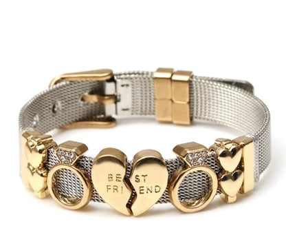 Minimalist Heart Shape Stainless Steel Plating Bangle