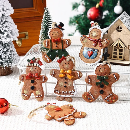Christmas Cute Gingerbread Resin Party Festival Hanging Ornaments