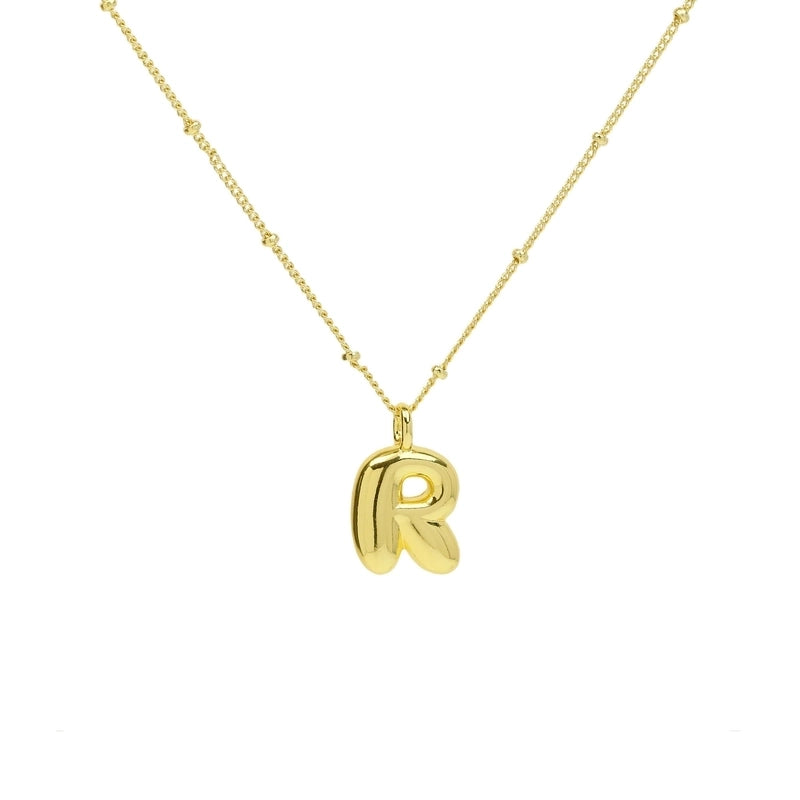 Copper Brass Minimalist Letter Pendant Necklace