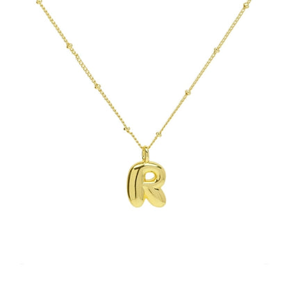 Copper Brass Minimalist Letter Pendant Necklace