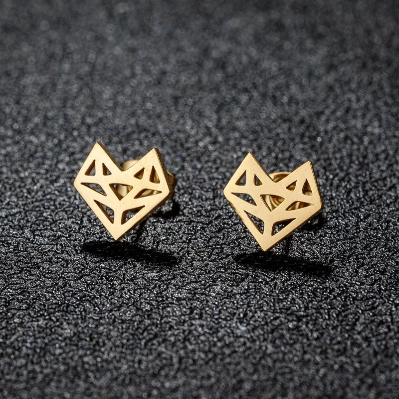 1 Pair Sweet Minimalist Artistic Animal Irregular Polishing Plating 304 Stainless Steel 18K Gold Plated Ear Studs