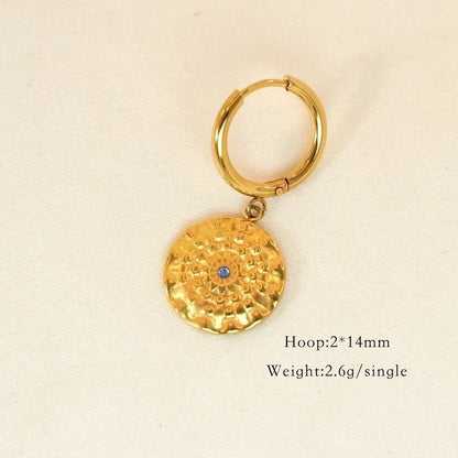 6 Pieces Minimalist Classic Style Heart Shape Plating Inlay 304 Stainless Steel Rhinestones Drop Earrings