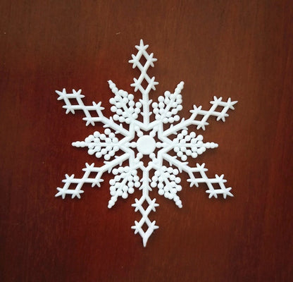 4 Plastic White Christmas Snowflake Film Festival Site Christmas Decoration Props Snowflake Hanging 10cm