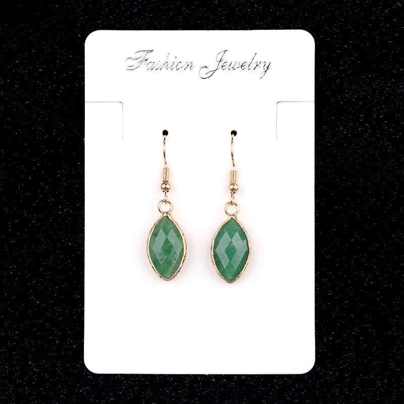 1 Pair Vintage Style Classic Style Geometric Polishing Artificial Crystal Semi-precious Stone Tiger Eye Drop Earrings