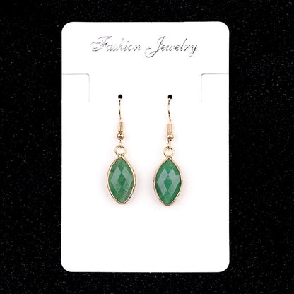 1 Pair Vintage Style Classic Style Geometric Polishing Artificial Crystal Semi-precious Stone Tiger Eye Drop Earrings