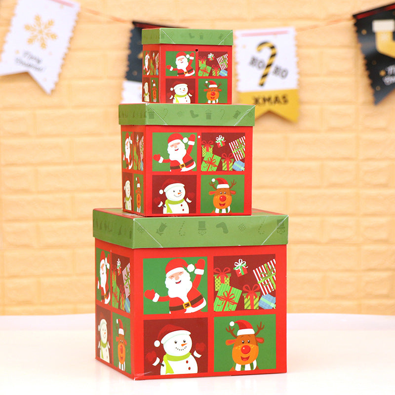 Christmas Party Decoration Large Medium Small Christmas Gift Box Christmas Tree Bottom Decoration Gift Box Gift Bag