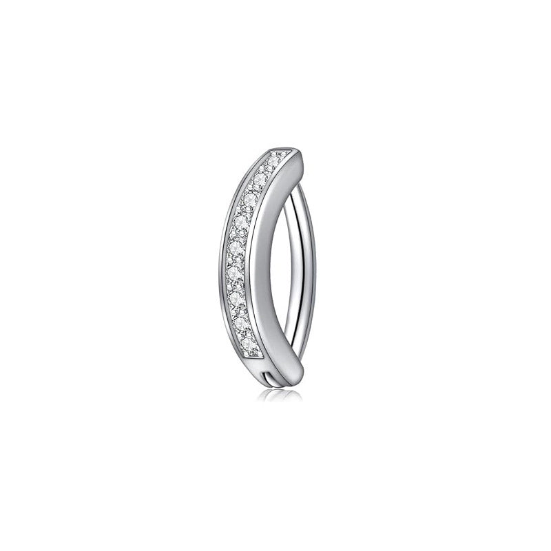 1 Piece 1 Set Belly Rings Minimalist Heart Shape 304 Stainless Steel Inlay Zircon