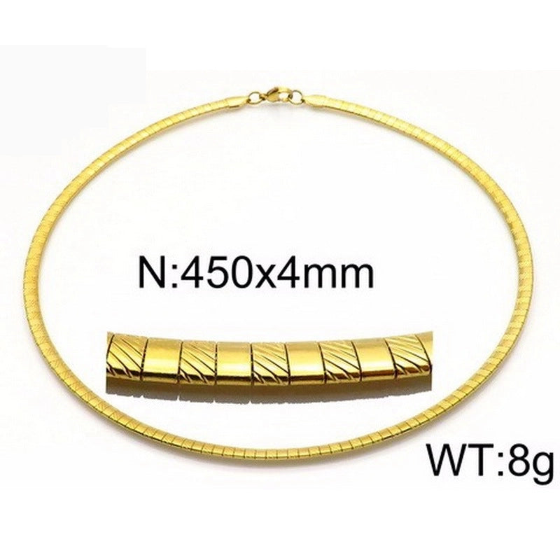 Titanium Steel 18K Gold Plated Fashion Plating Geometric Choker