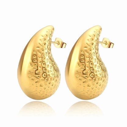 1 Pair Fashion Solid Color Plating 304 Stainless Steel 18K Gold Plated Earrings