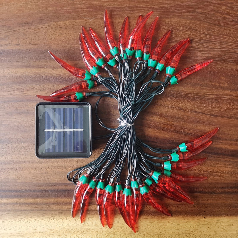 LED Red Pepper Colored Lights String Lights Flashing Lights New Year Christmas Holiday Decorative Atmosphere Lights New Year Home Layout Lighting