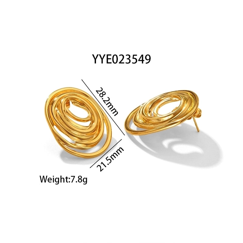 1 Pair IG Style Marine Style Modern Style Irregular Irregular Plating 304 Stainless Steel 316 Stainless Steel 18K Gold Plated Ear Studs