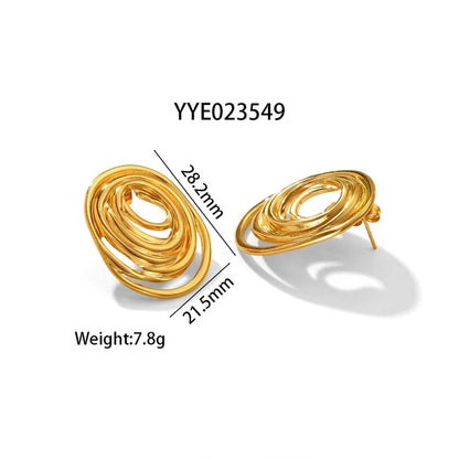 1 Pair IG Style Marine Style Modern Style Irregular Irregular Plating 304 Stainless Steel 316 Stainless Steel 18K Gold Plated Ear Studs