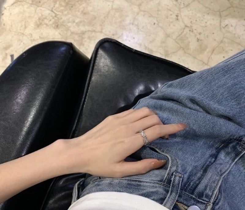 Minimalist Butterfly Copper Butterfly Inlay Zircon Open Ring