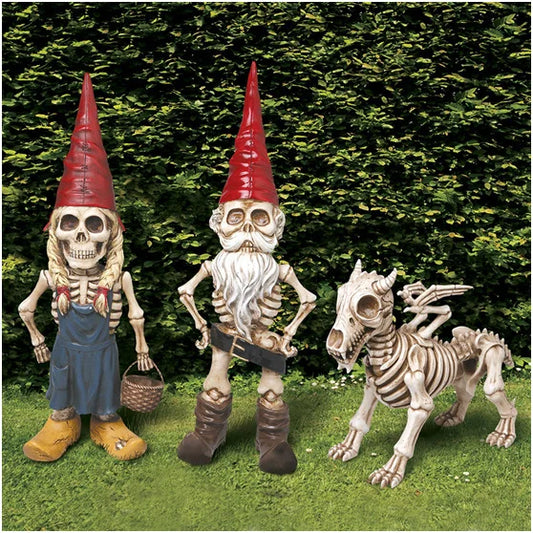 Halloween Skull Male And Female Skull Dog Resin Decoration Garden Ornament Decoration Skull Dark Style