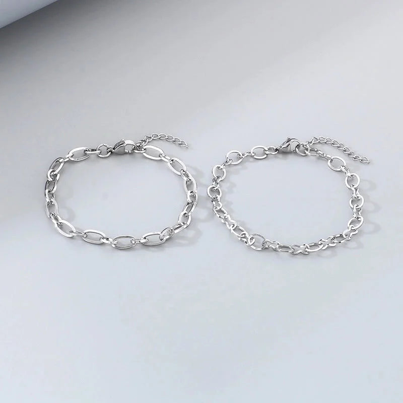 Minimalist Geometric 304 Stainless Steel 18K Gold Plated Bracelets In Bulk