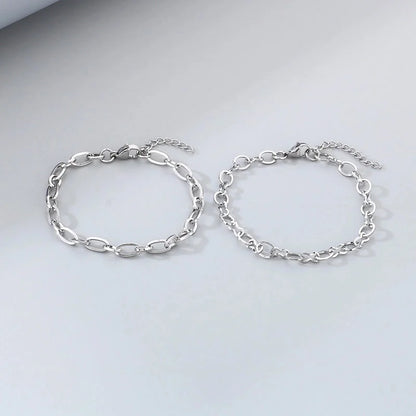 Minimalist Geometric 304 Stainless Steel 18K Gold Plated Bracelets In Bulk