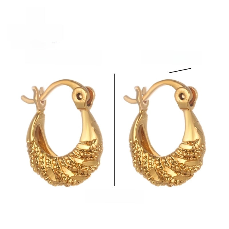6 Pieces Elegant Retro XUPING Geometric Copper Zinc Alloy 18K Gold Plated Earrings