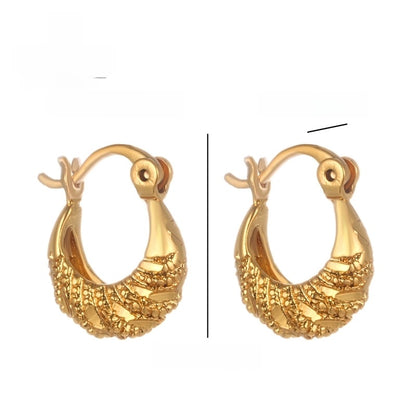 6 Pieces Elegant Retro XUPING Geometric Copper Zinc Alloy 18K Gold Plated Earrings