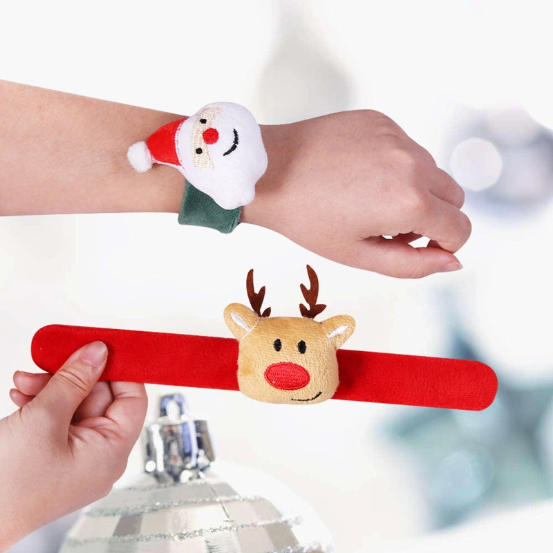 Christmas Cartoon Style Cute Santa Claus Flannel Party Festival Wristband