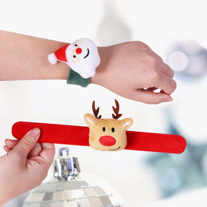 Christmas Cartoon Style Cute Santa Claus Flannel Party Festival Wristband