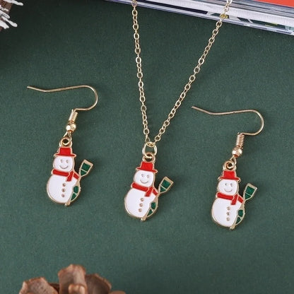 Cute Christmas Tree Santa Claus Christmas Socks Alloy Earrings Necklace