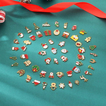 Diy Christmas Elements Oil Drop Stainless Steel Accessories Pendant Christmas Tree Santa Claus Snowman Reindeer