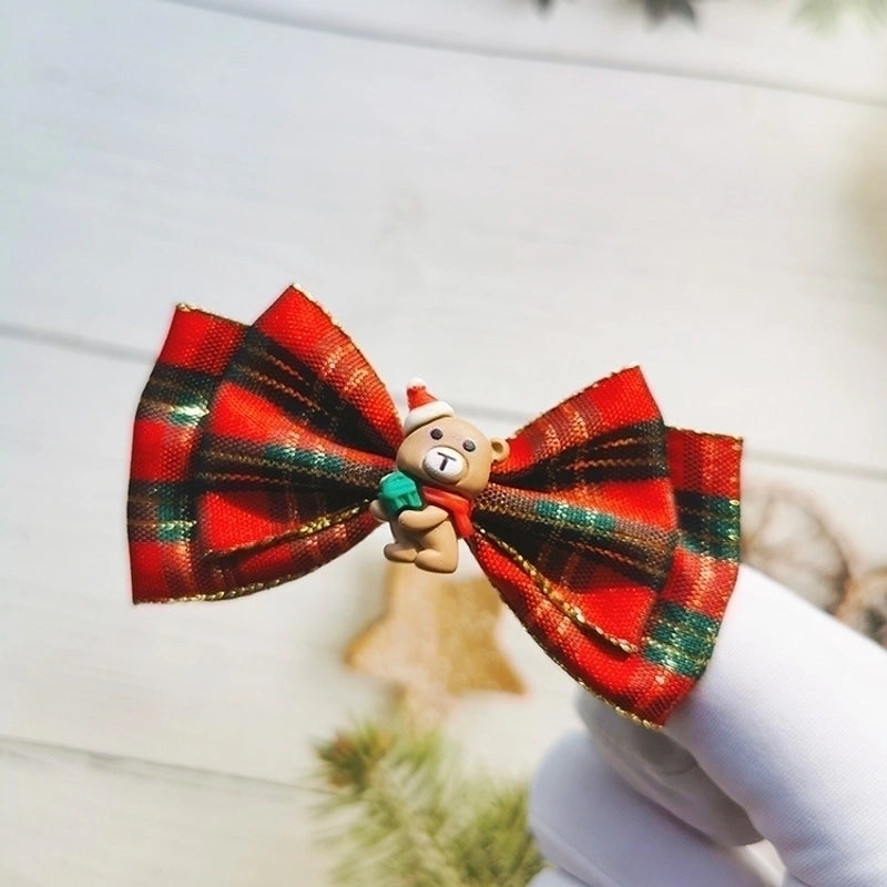 Fashion Plaid Bow Knot Cloth Hair Clip Hair Tie