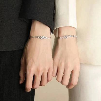 Mistletoe Couple Bracelet Men's And Women's New Entry Luxury Simple Zircon Tree Rattan Bracelet Commemorative Birthday Gift