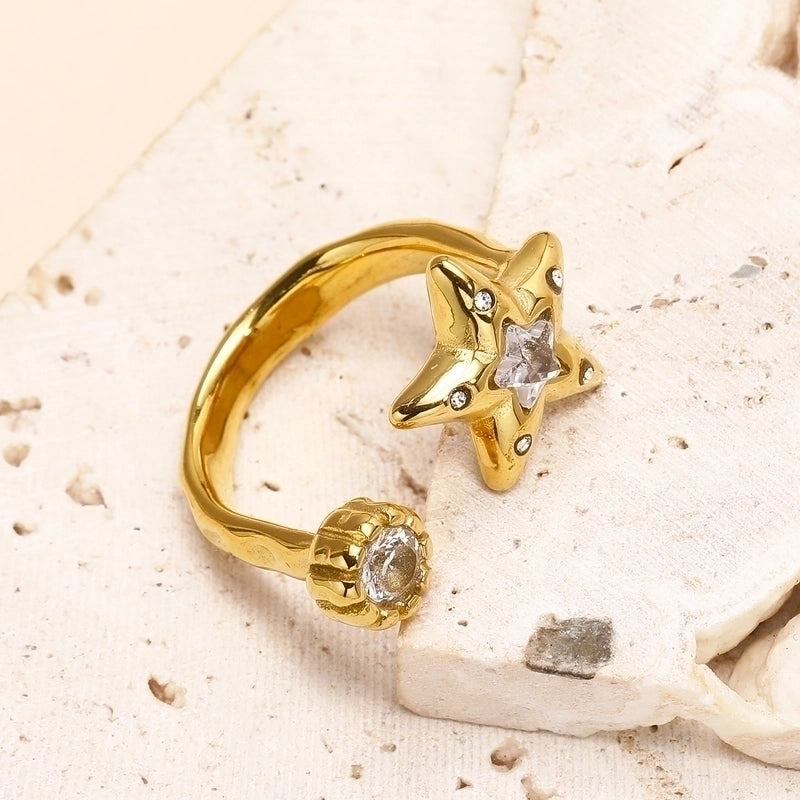 Titanium Steel Minimalist Star Open Rings