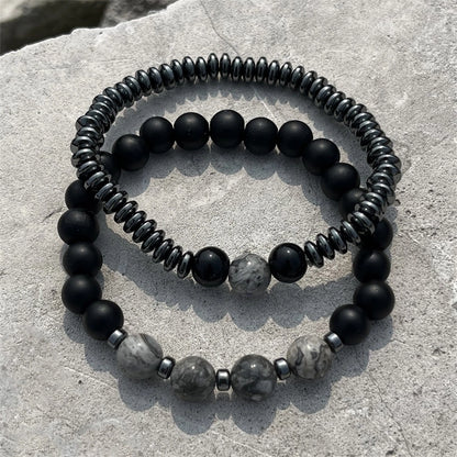 Casual Punk Cool Style Leaf Skull Pu Leather Alloy Halloween Men's Bracelets