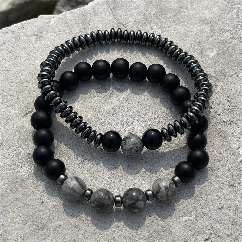 Casual Punk Cool Style Leaf Skull Pu Leather Alloy Halloween Men's Bracelets