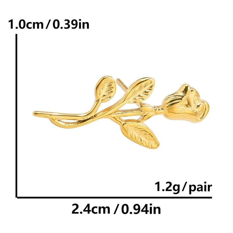 1 Pair Minimalist Flower Butterfly Plating 304 Stainless Steel 18K Gold Plated Ear Studs