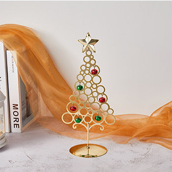 Christmas Electroplated Iron Tree Led Lighted Crystal Christmas Tree Desktop Decoration Christmas Eve Party Supplies