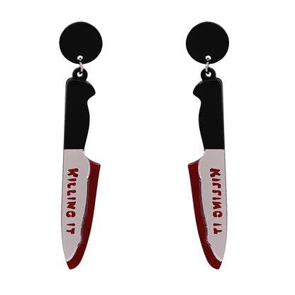 Halloween Pumpkin Ghost Acrylic Resin Earrings