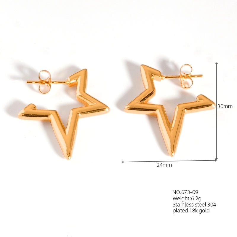 1 Pair Casual Modern Style Classic Style U Shape Geometric 304 Stainless Steel Titanium Steel 18K Gold Plated Earrings