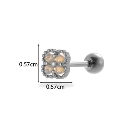 1 Piece Ear Cartilage Rings & Studs Minimalist Classic Style Pentagram Heart Shape Flower 316L Stainless Steel Copper Plating Inlay Zircon